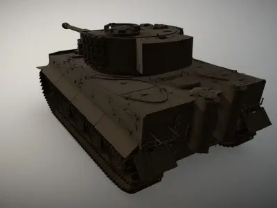 Tiger H1 Tank Low-poly 3D model purchase