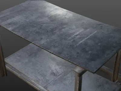 Metal-Welded Simple Workshop Rack Low-poly 3D model