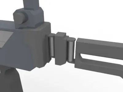 Triple Barrel Submachine Gun Low-poly 3D model