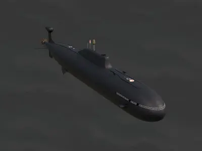 Akula Class Submarine Low-poly 3D model