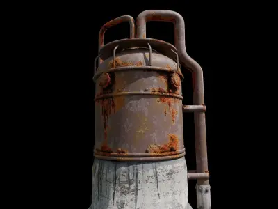 Rusted Metal Silo 3D model