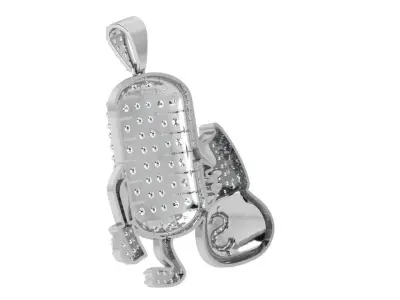 French Pave Military Dollar Pendant 4094 3D print model