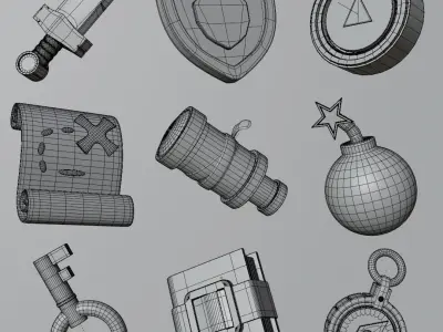 3D  Game asset low-poly Cartoon collection  3D Model Pack