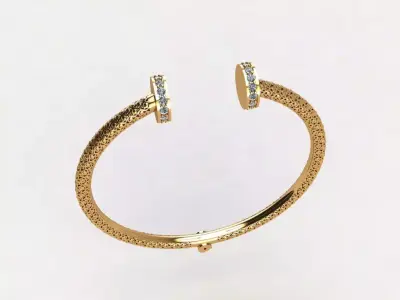 Nail Bracelet with Antique Mesh Desig 3D print model