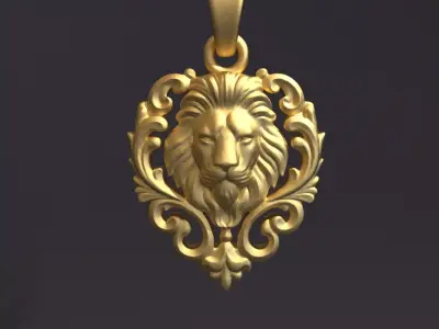 Lion Pendant Printable 3D print model