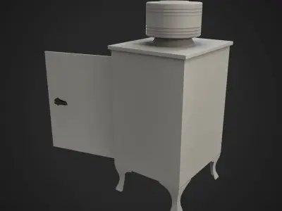 Antique Fridge Low-poly 3D model