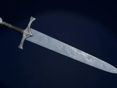 Frozen nordic sword Free low-poly 3D model