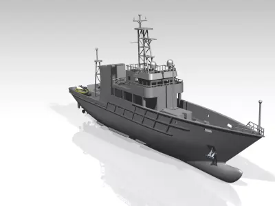 Tau kiem ngu KN265 Viet Nam 3D - Vietnam police ship KN265 3D Low-poly 3D model