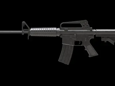 Colt AR-15 Low Poly  Low-poly 3D model