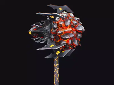 Hammer Stone Sledgehammer StormBreaker Mallet Maul Mace Low-poly 3D model