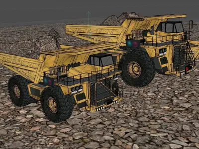 Truck Mining Camion minero mina cat Komatsu 3D model