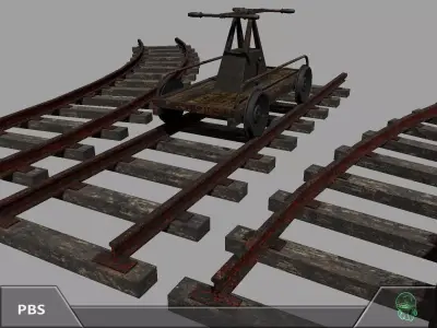 Railroad trolley draisine  Low-poly 3D model