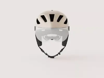 Pedelec Bicycle Helmet - Champagne Low-poly 3D model