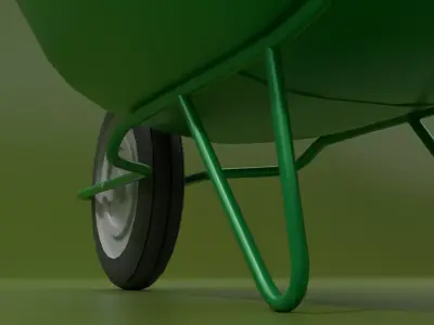 Industrial Wheelbarrow Free low-poly 3D model