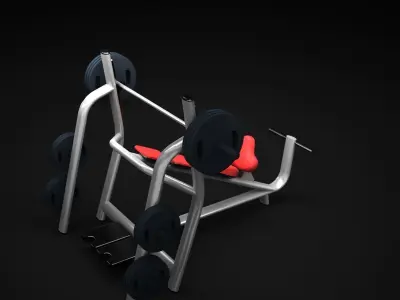 Bench Inclined DR 3D model