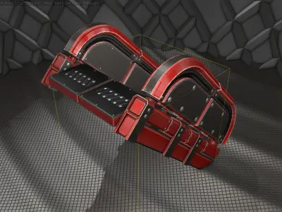 Sci-Fi Stairs - 30 - Red Version Low-poly 3D model