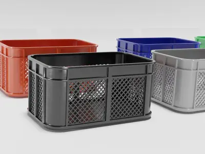 Plastic Crates Low-poly 3D model