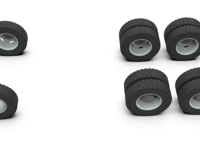 Off-Road Truck Wheels and Tires Pack for 3D Printing 3D model