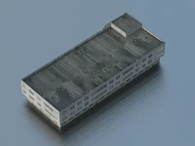 Industrial factory building Low-poly 3D model purchase
