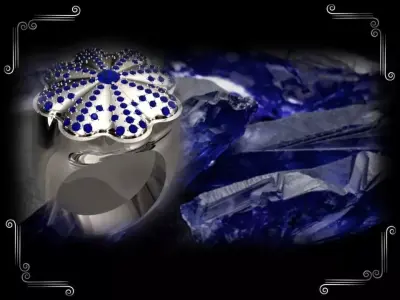 Anello ring with diamonds and crystals Free 3D model