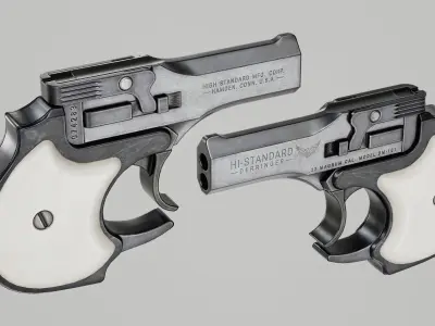 PBR High Standard Derringer Low-poly 3D model