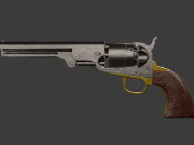 Colt 1851 Navy Free low-poly 3D model purchase