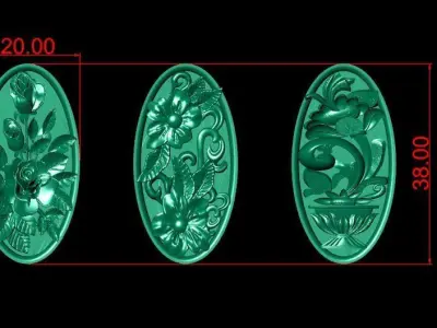 free gold flower frames Free 3D print model