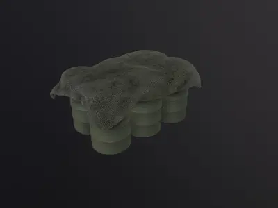 Military Barrel Pack 3D Model Low-poly 3D model