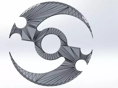 Cutter Steel blade 3D Low-poly 3D model