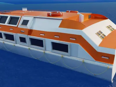 Tender Lifeboat   Low-Poly 3D Model Low-poly 3D model