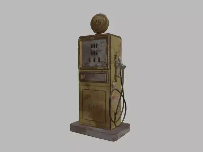 Old Rusty Gas Station Pump Low-poly 3D model