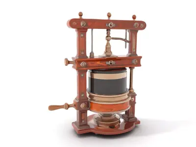 Vintage Printing Press model pack Low-poly 3D model