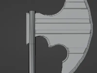 low-poly cyber axe Free low-poly 3D model