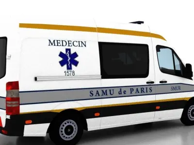 Mercedes Benz Sprinter L2H2 2015 France Ambulance 3D model