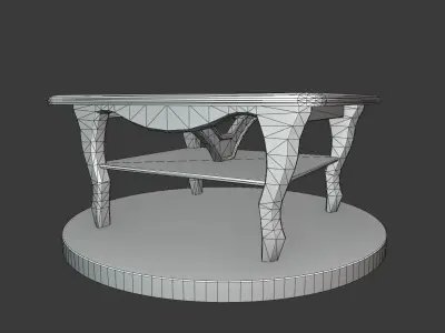 Vintage Wooden Coffee Table Low-poly 3D model