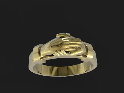 Antique gimmel ring 3D print model