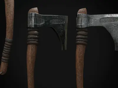 battle axe pack Low-poly 3D model