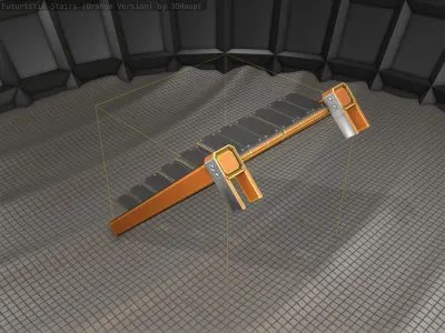 Sci-Fi Stairs - 14 - Orange Version Low-poly 3D model