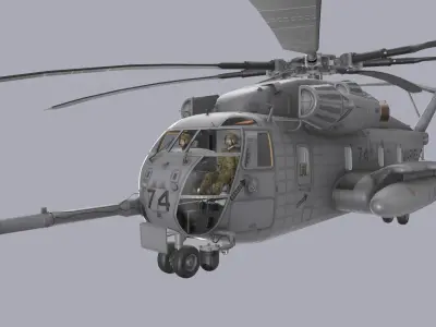 CH-53E Super Stallion US Marines Complex Animation Low-poly 3D model