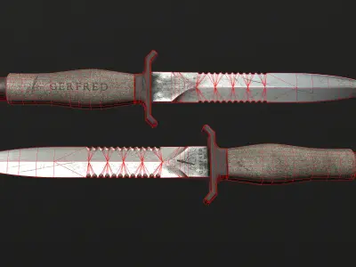  Knife Gerfred Low-poly 3D model