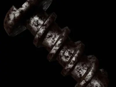 Rusty Fasteners Pack  Bolts Screws Nails  Nuts  Low Poly   Low-poly 3D model