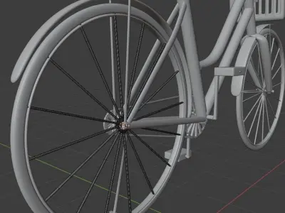 Women Cruiser Bike with Basket 3D Character Bicycle 3D low poly Low-poly 3D model