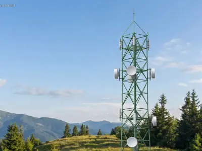 Antenna Tower with Parabolic Units Simplified 3D model