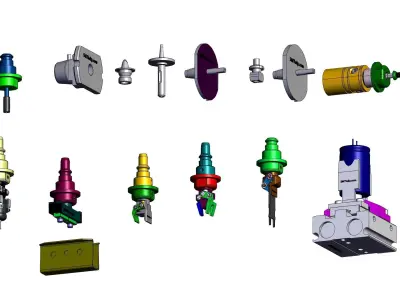 What is SMT gripper nozzle with component for PCB assembly 3D model