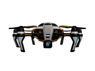 Futuristic Data Drone with Rotor Arms 3D model
