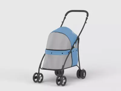 Baby stroller 3D model 3D model 2