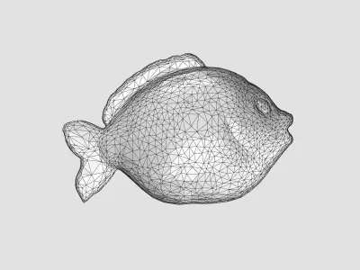 Chinese fish puppet Low-poly 3D model