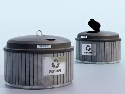 Paper Garbage Bin Free 3D model