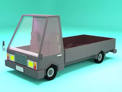 Low Poly Cartoon Truck 01 Low-poly 3D model