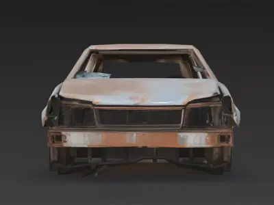 Abandoned Vehicle Wreck Bundle Pack Low-poly 3D model